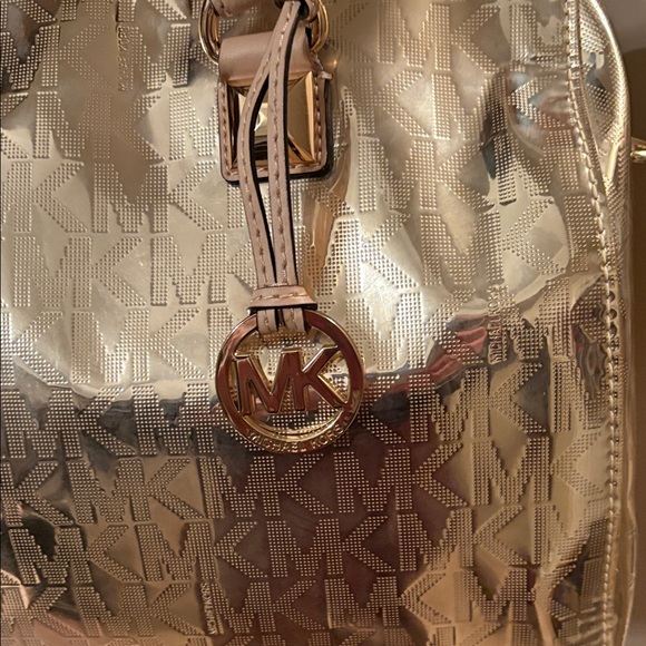 Michael Kors Grayson medium Metallic Gold Satchel - Picture 2 of 14